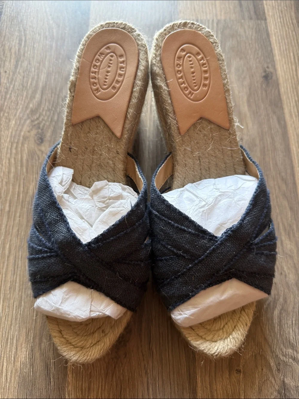 Stubbs & Wootton Navy Strappy Espadrille Slides Kelly Palm Beach Made in Spain